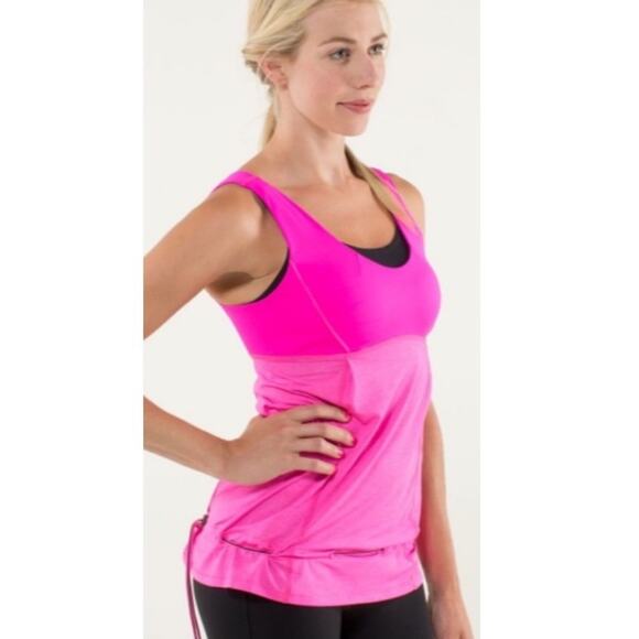 Lululemon Elevate Pink Striped Tank - Picture 1 of 8